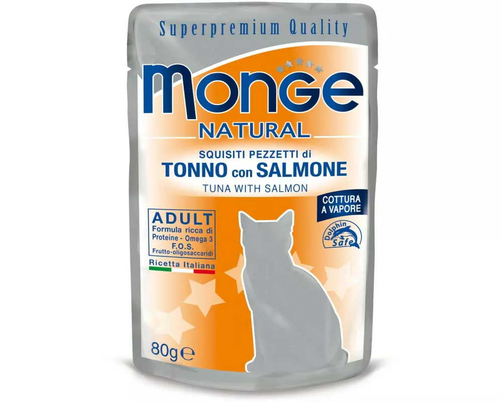 Monge Nassfutter Natural Adult, Thunfisch & Lachs, 80 g