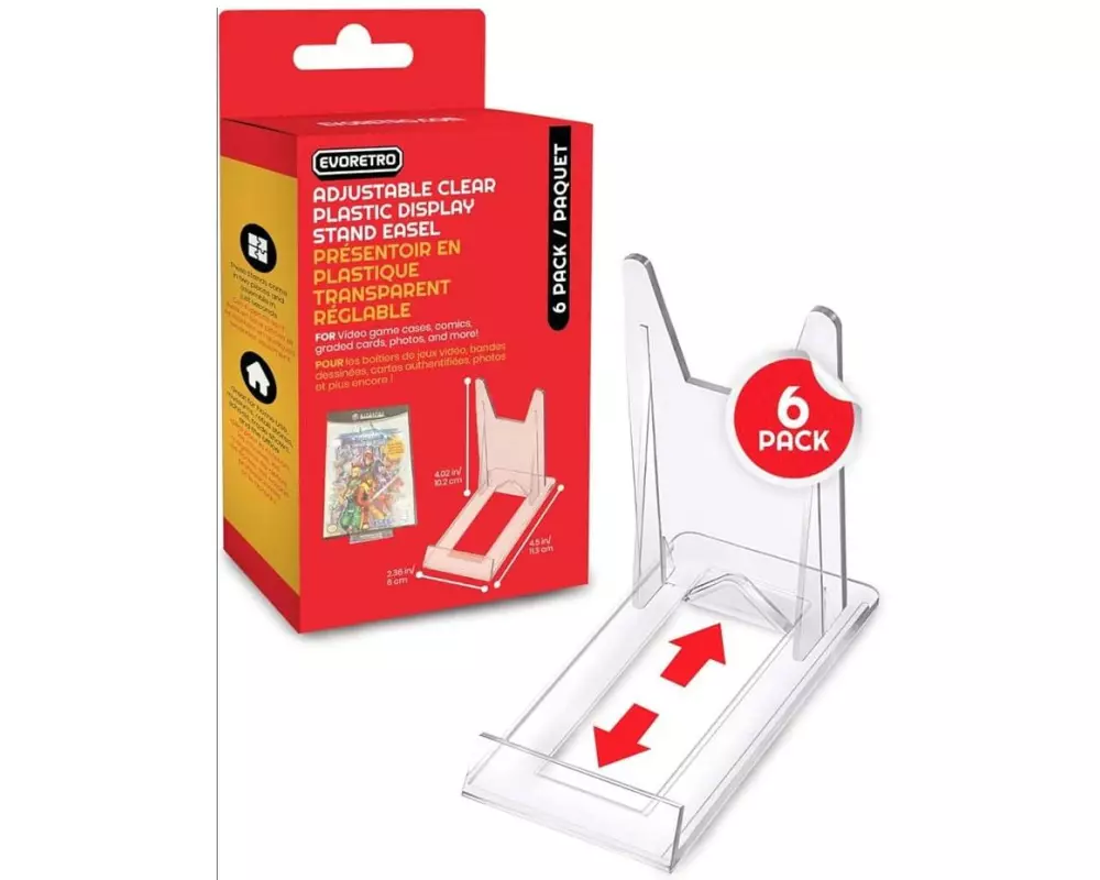 EvoRetro Display Stand 6er-Pack Verstellbar Acryl Transparent