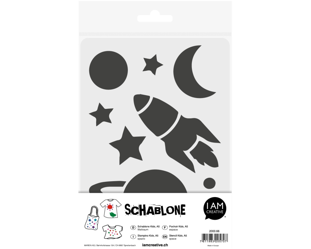 I AM CREATIVE Schablone 2000.66 Kids A5, Weltraum