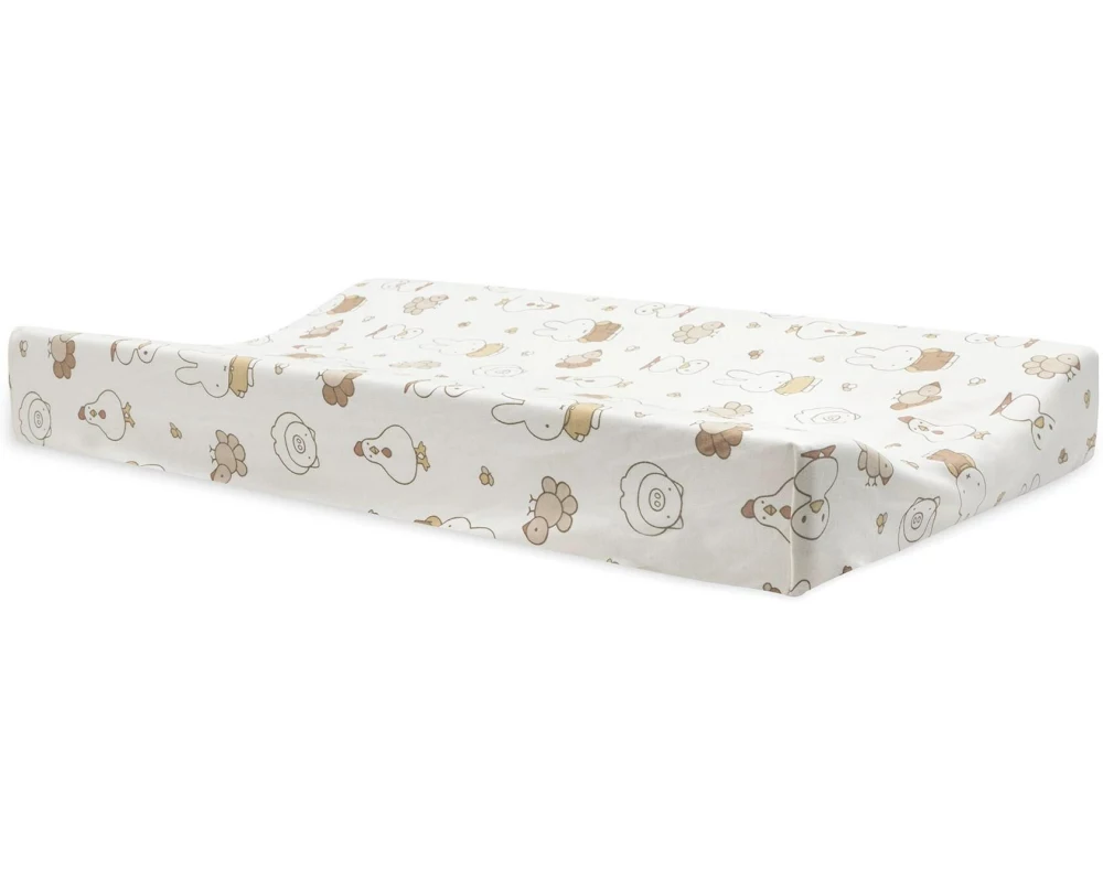 Jollein Wickelkissenbezug Jersey 50 x 70cm – Miffy Family Farm Beige