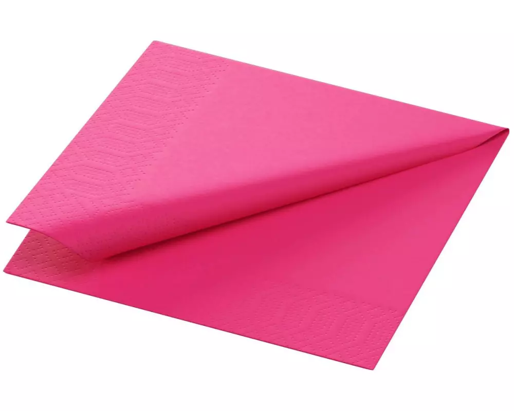 Duni Papierservietten Tissue 24 cm x 24 cm, 250 Stück, Fuchsia