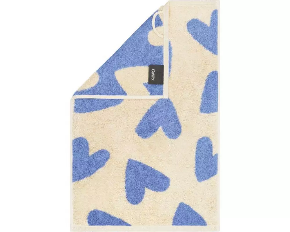 Cawö Gästetuch Heart Beats 30 x 50 cm, Blau