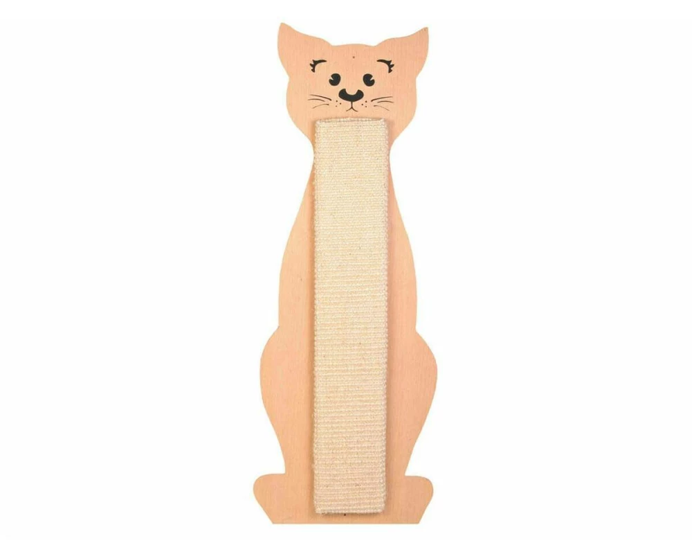 Trixie Kratzbrett Kratzbrett Sisal Holz Katzenform Beige 21 x 56 cm