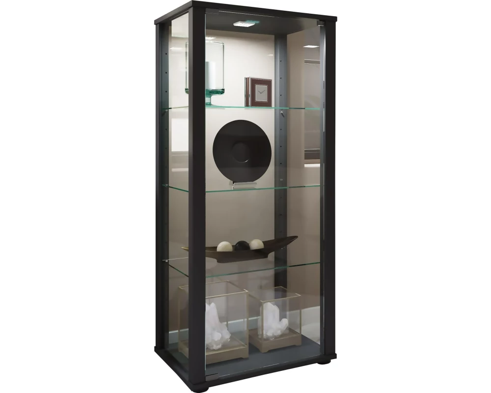 VCM Vitrine Kavisa M 50 x 115 cm, Schwarz