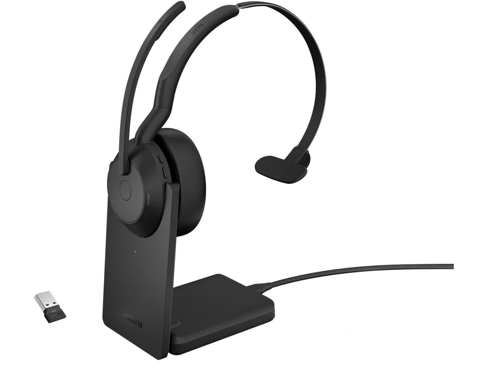 Jabra Headset Evolve2 55 Mono UC, USB-A, inkl. Ladestation