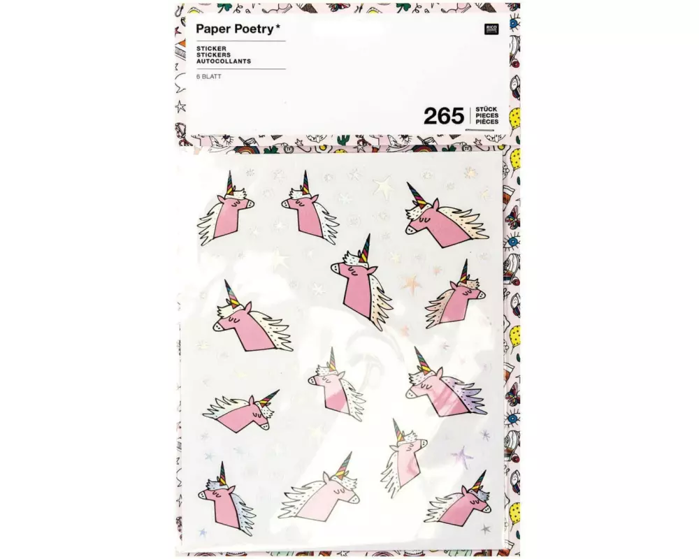 Rico Design Motivsticker Einhorn, 6 Sticker