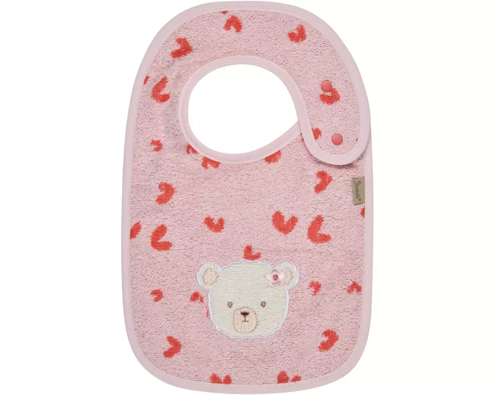 Sterntaler Lätzchen Druckknopf Bär Betty 38 x 26 cm, Rosa