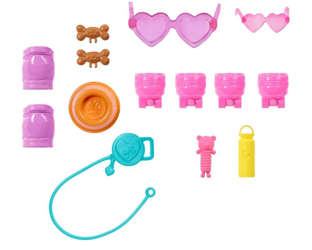 Barbie Blonde Pets Skate and Run Pup Barbie-Puppe mit Hündchen
