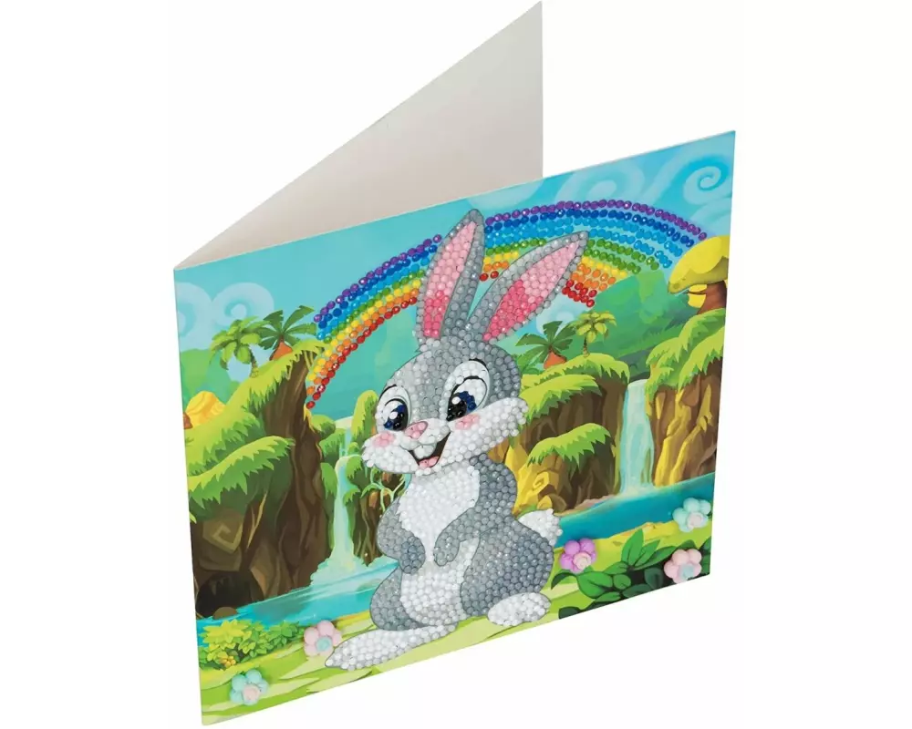 CRAFT Buddy Bastelset Crystal Art Card Rabbit Wonderland