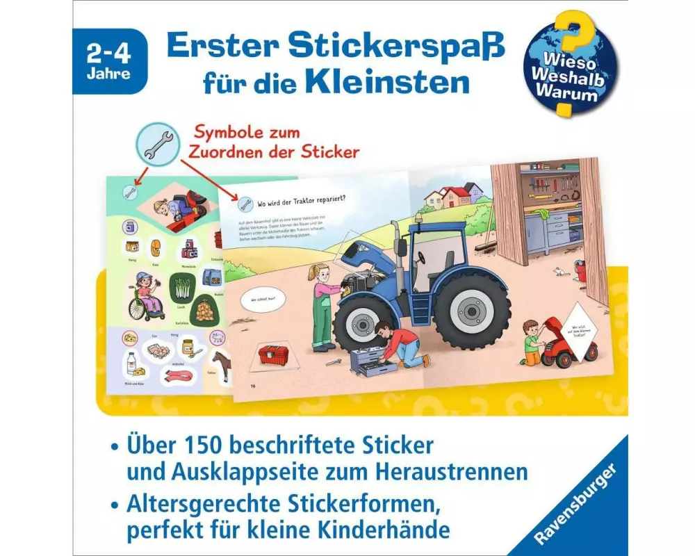 Ravensburger Wieso? Weshalb? Warum? junior Stickerheft – Bauernhof