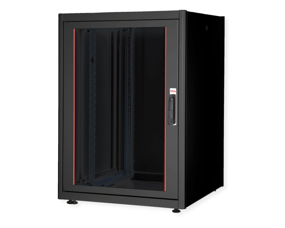 ROLINE 19-Zoll Netzwerkschrank Basic 22 HE, 800x800 BxT Glastür schwarz