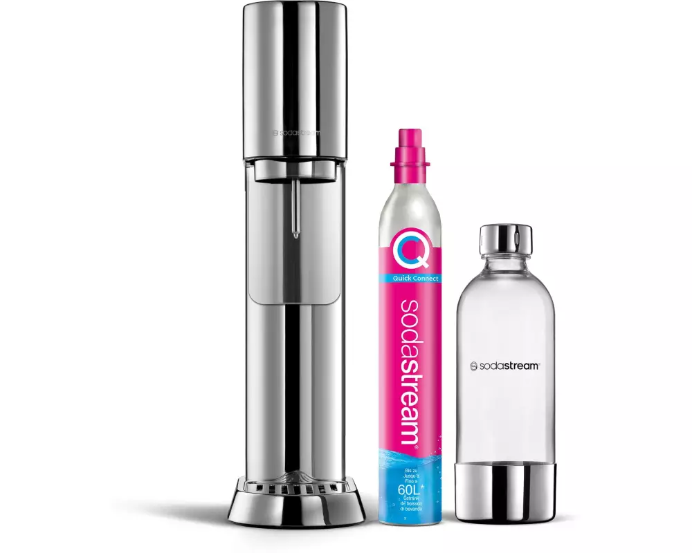 Sodastream Wassersprudler Enso mit Quickconnect und Flasche Silber