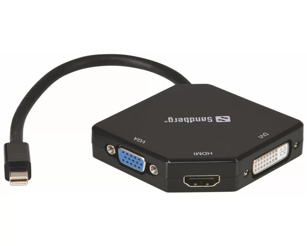 Sandberg Adapter 3in1, MiniDP-HDMI+DVI+VGA
