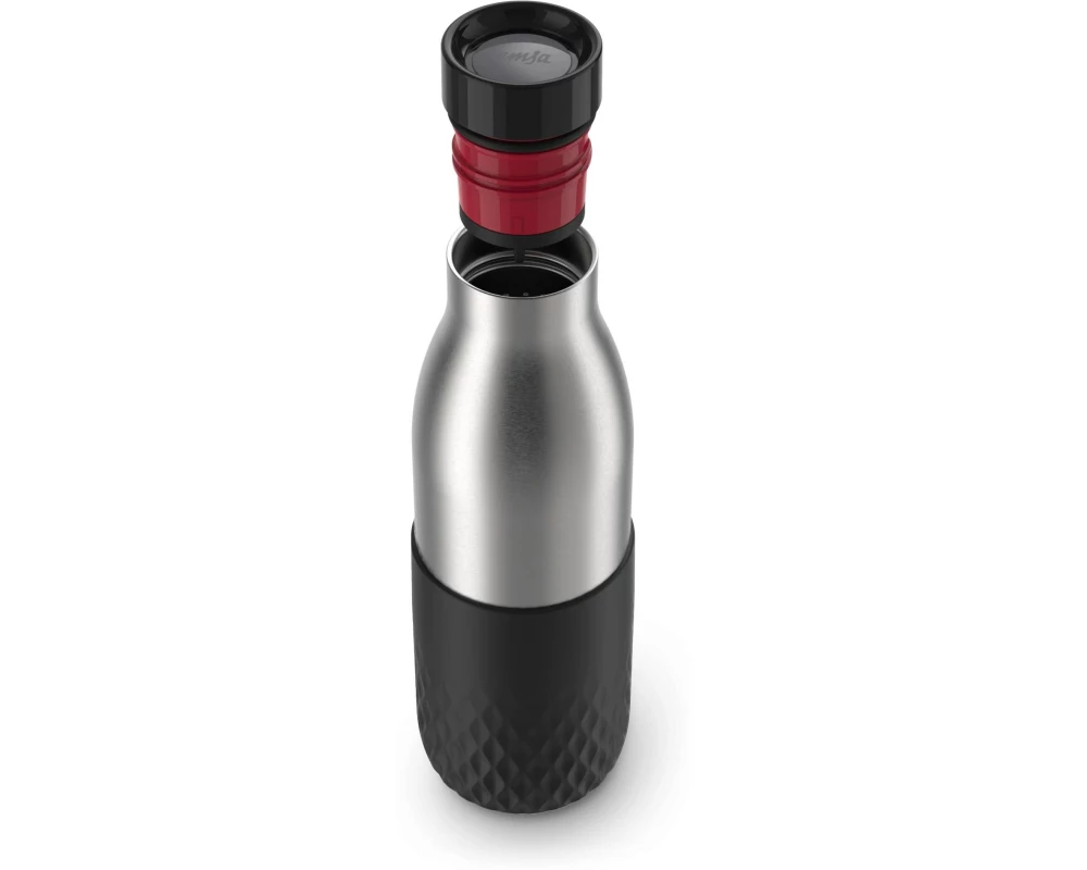 Emsa Trinkflasche Bludrop Sleeve 500 ml, Schwarz