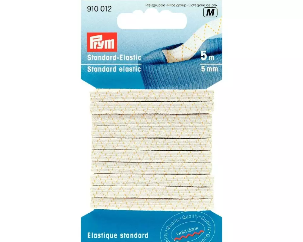 Prym Elastikband Standard 5 m, Weiss