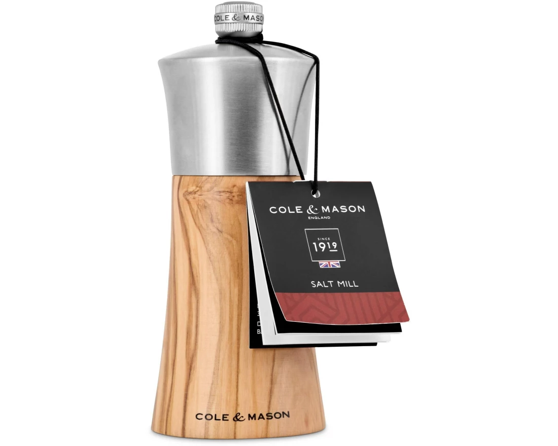 Cole&Mason Salzmühle Bromley 15 cm, Silber/Braun