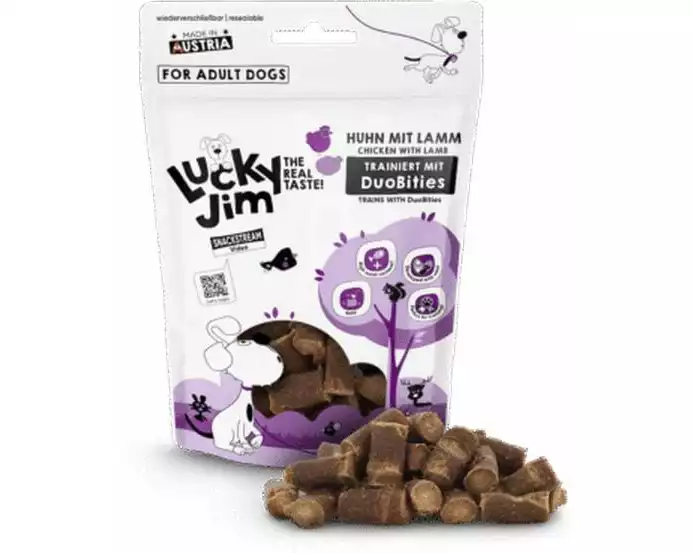 Lucky Jim Leckerli DuoBities Huhn mit Lamm 70 g