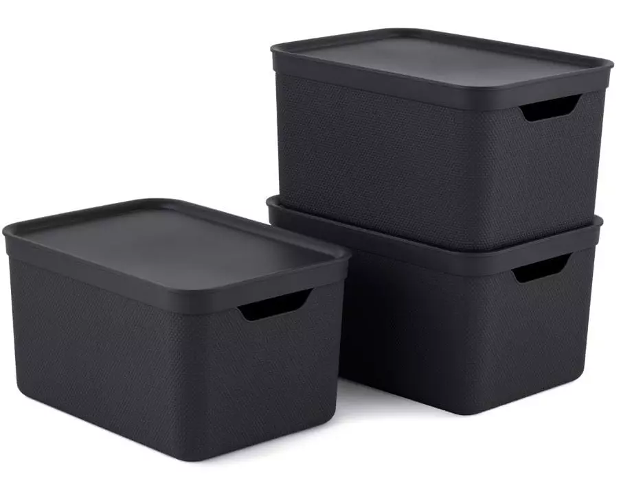 Rotho Aufbewahrungsbox A4 Jive 3 Stück, Grau