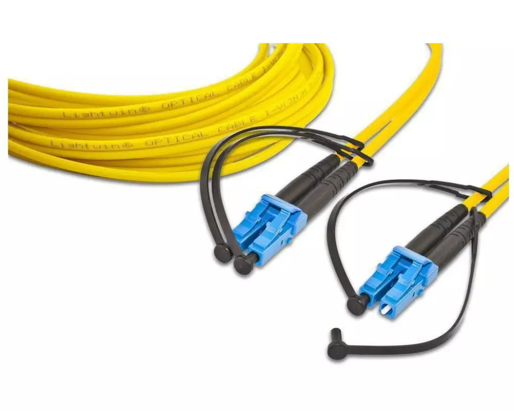 Lightwin LWL-Patchkabel Singlemode LC – LC, OS2, Duplex, 0.5 m