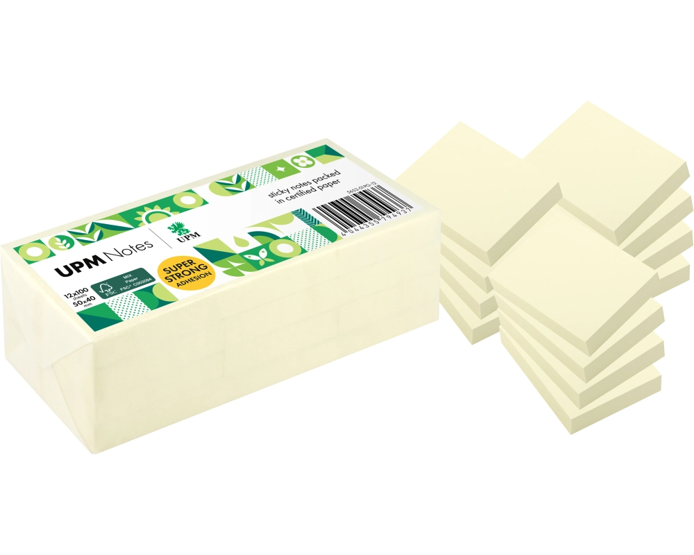 UPM Haftnotizen 50x40mm 5653-01PG-12 gelb 12x100 Blatt