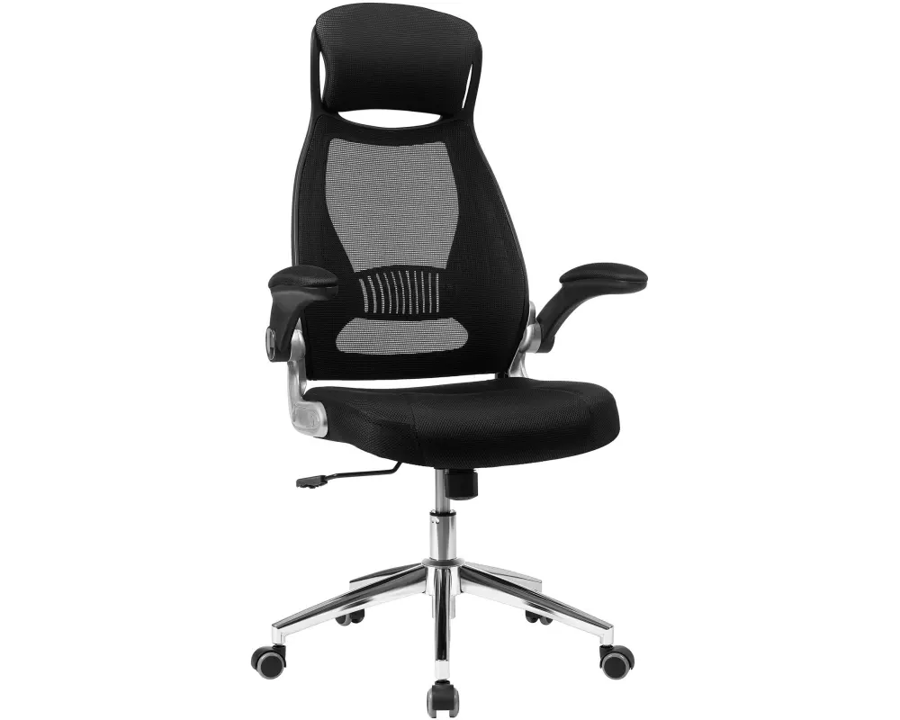 Songmics Bürostuhl mit Netzbezug, Armlehnen und Kopfstütze