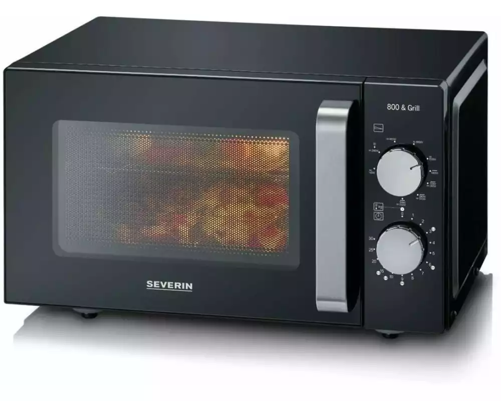 Severin Mikrowelle mit Grill MW 7762 Schwarz/Silber