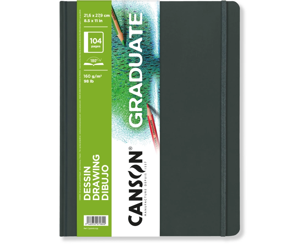 CANSON Skizzenbuch Graduate A4 31200L039 blanko, 160g 52 Blatt