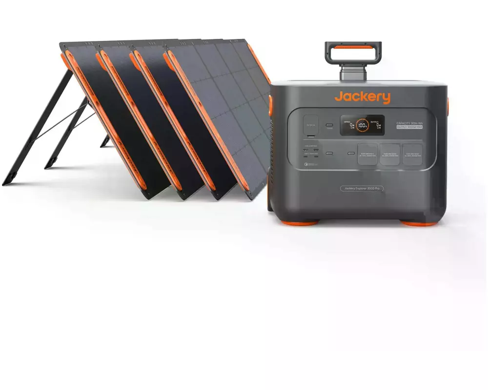 Jackery Power Station Kit Explorer 3000 Pro + 4x Saga 200W, 3024 Wh