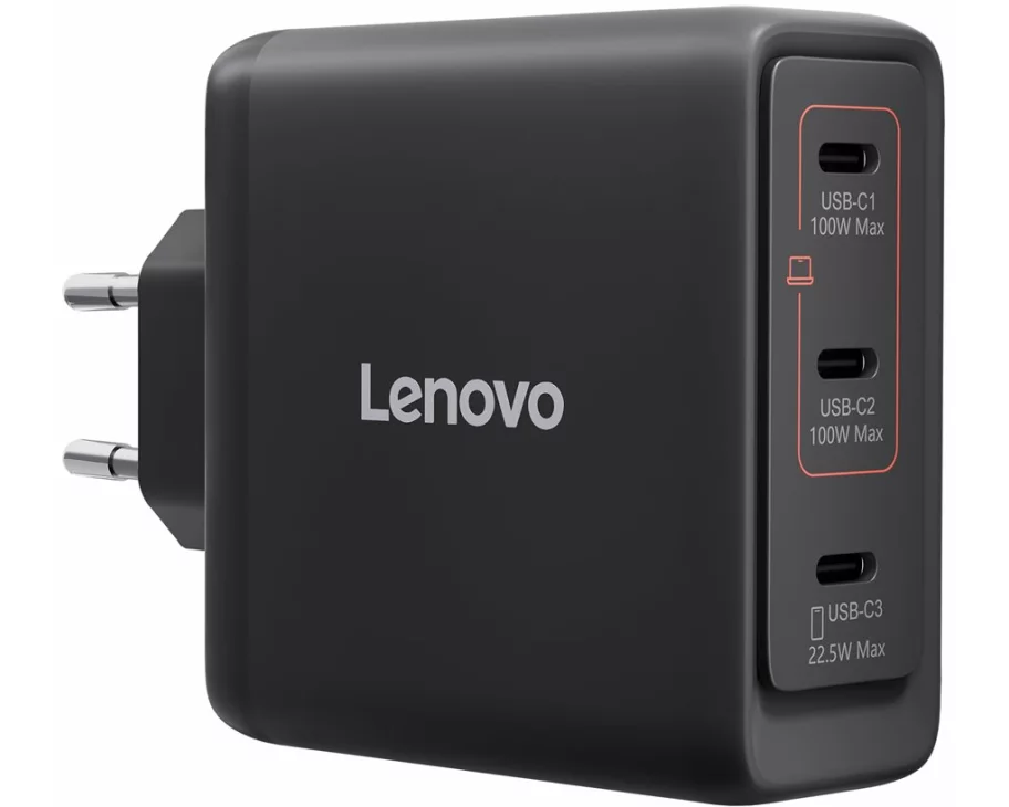 Lenovo Multi-port USB-C 100W GaN Charger Black -EU