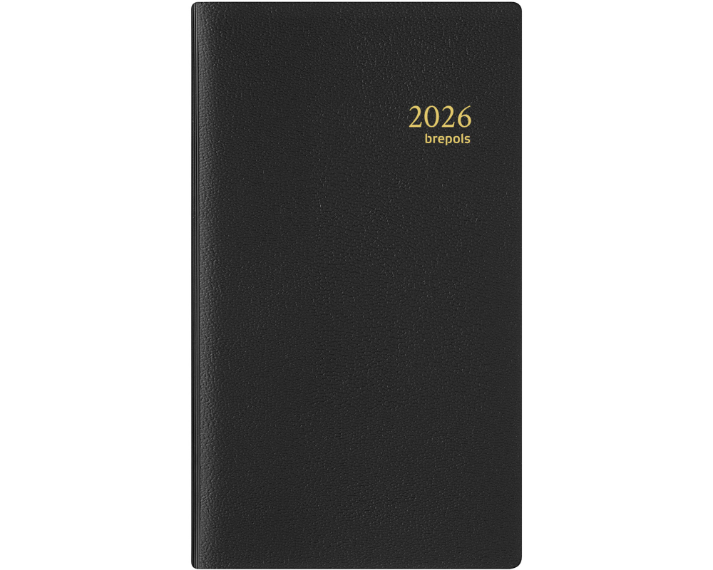 BREPOLS Agenda Interplan Genova 2026 0.736.2051 1W/1S schwarz 9x16cm