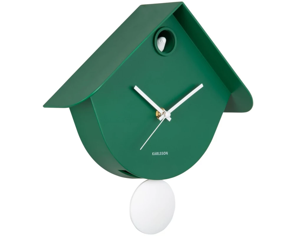 KARLSSON Wanduhr Retro Cuckoo 25.5 x 25.8 cm, Retro grün