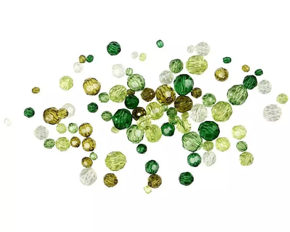 Creativ Company Facettenperlen 4-12 mm Grün, 170 Stück