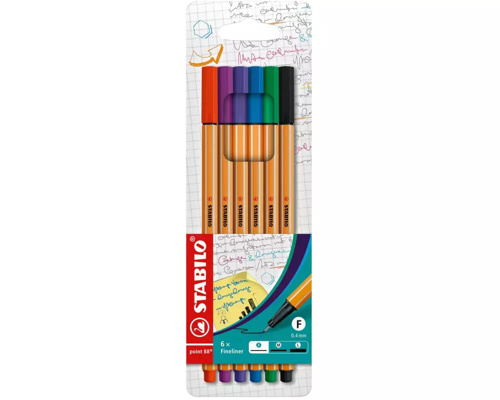 STABILO Fineliner point 88 6 Stück, Mehrfarbig