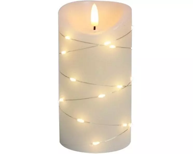 Dameco LED Wachskerze Creme, 8 cm x 15 cm