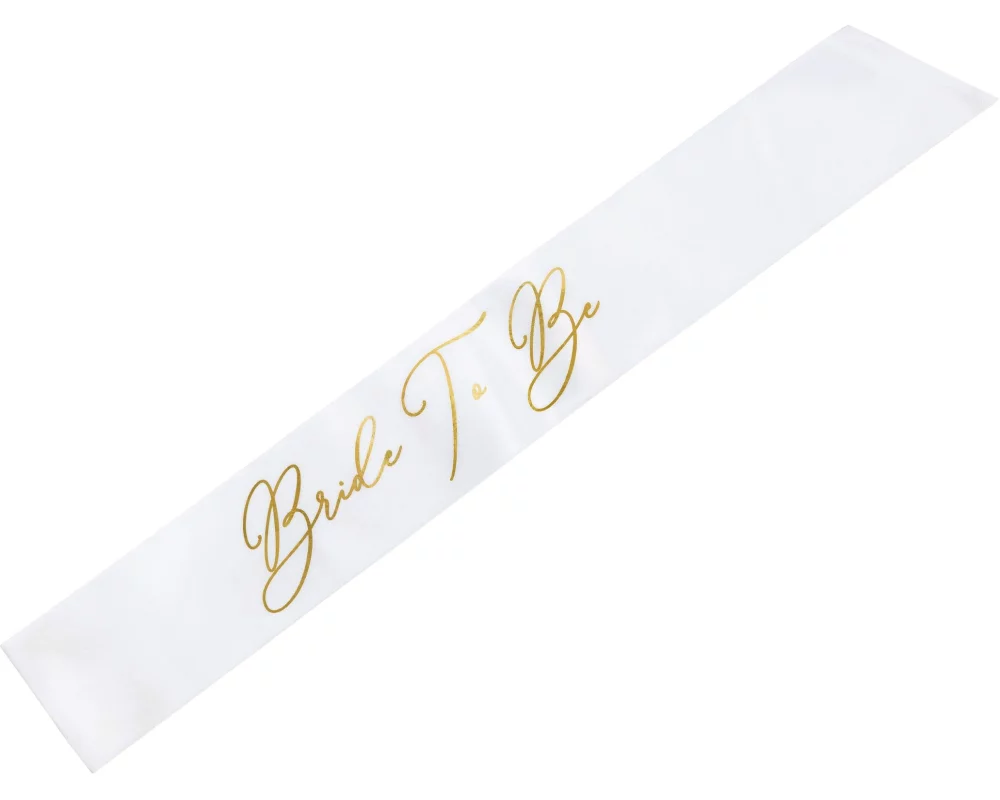 Partydeco Hochzeitsaccessoire Bride to be 75 cm, Weiss/Gold