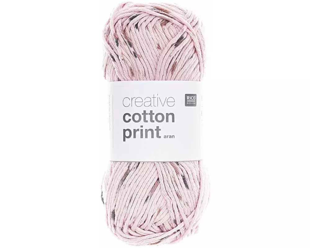 Rico Design Wolle Creative Cotton Print Aran 50 g Rosa; Braun