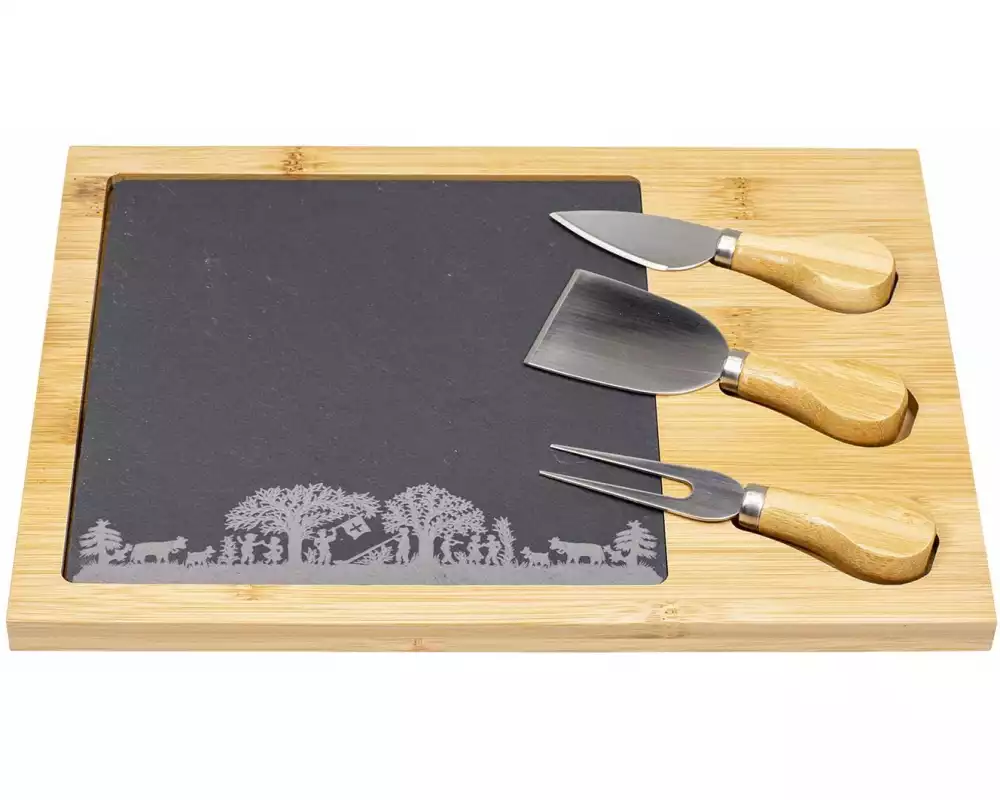 Kadastar Servierplatte «Bergchilbi» Anthrazit/Hellbraun