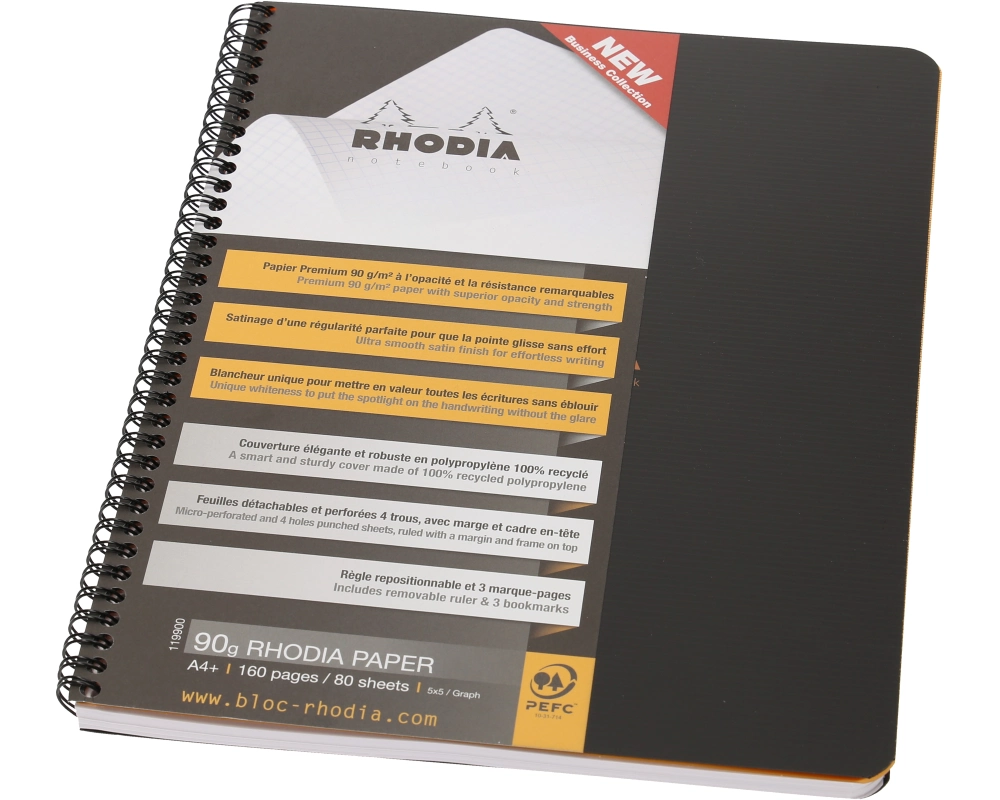 CLAIREFONTAINE Spiralbuch Office A4 119900C PP, kariert, 160 Seiten