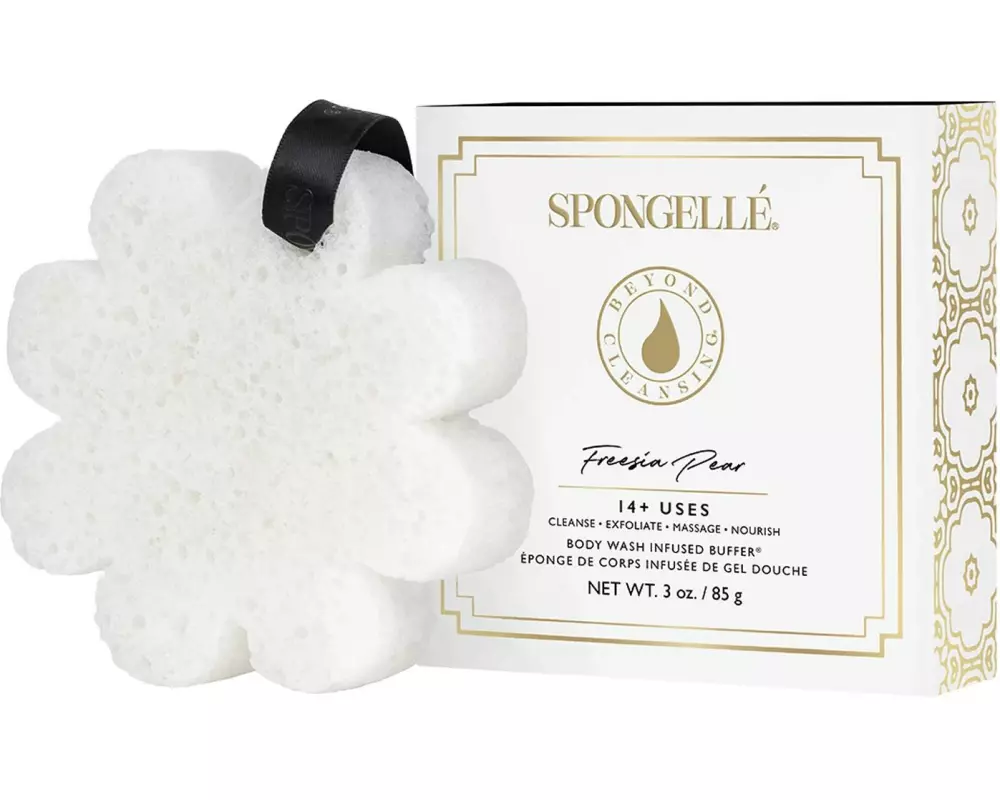 SPONGELLÉ Boxed Flower Freesia Pear Duschschwamm mit Duschgel