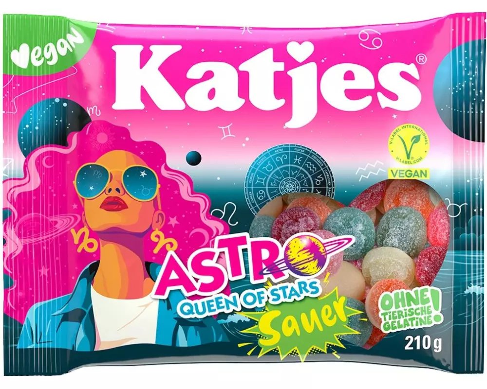 Katjes Gummibonbons Astro Queen of Stars sauer 210 g