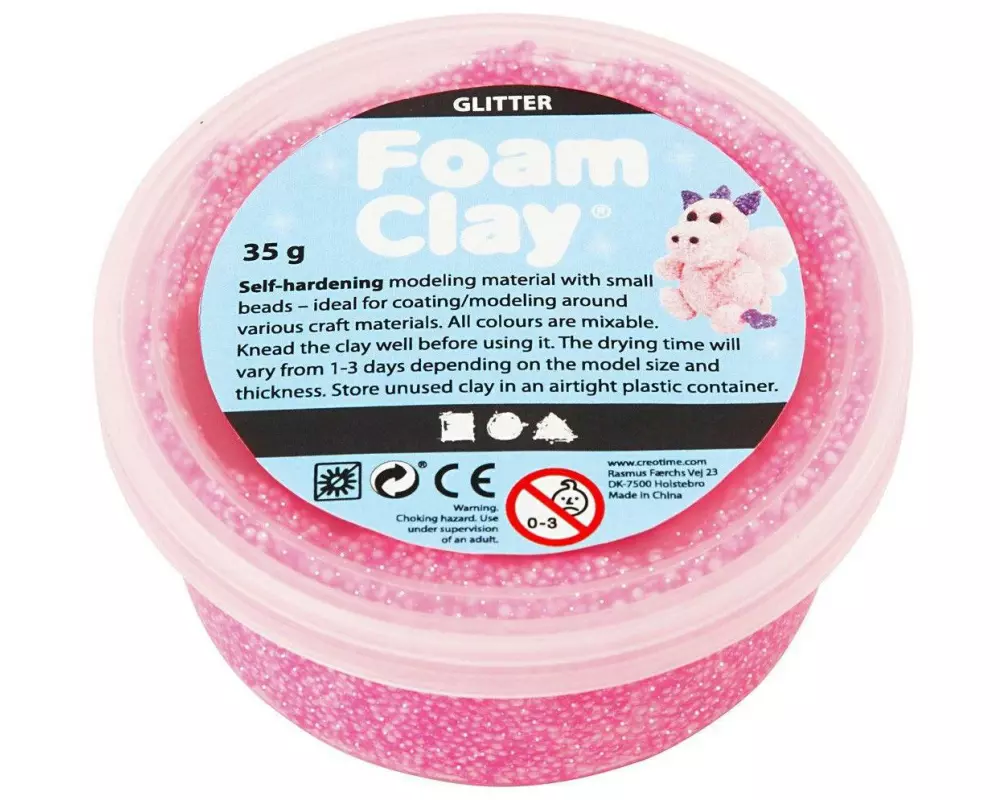 Creativ Company Modelliermasse Foam Clay 35 g Glitzer Pink