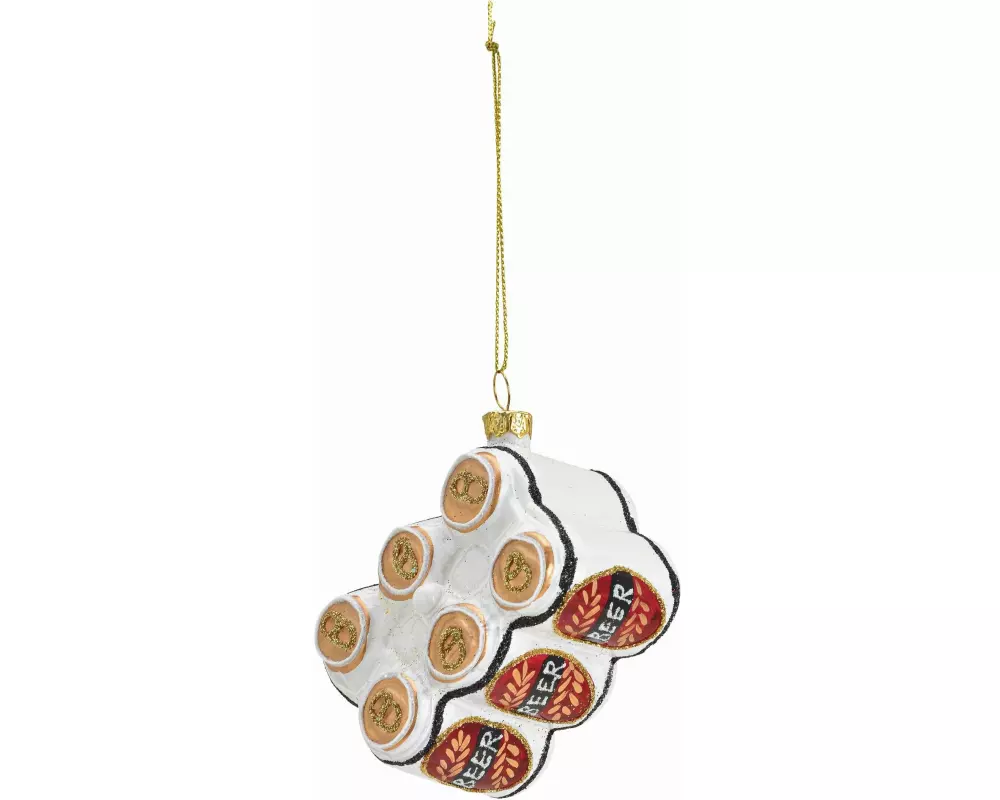 G. Wurm Weihnachtskugel Bierdosen 5 x 8 x 5 cm , Weiss