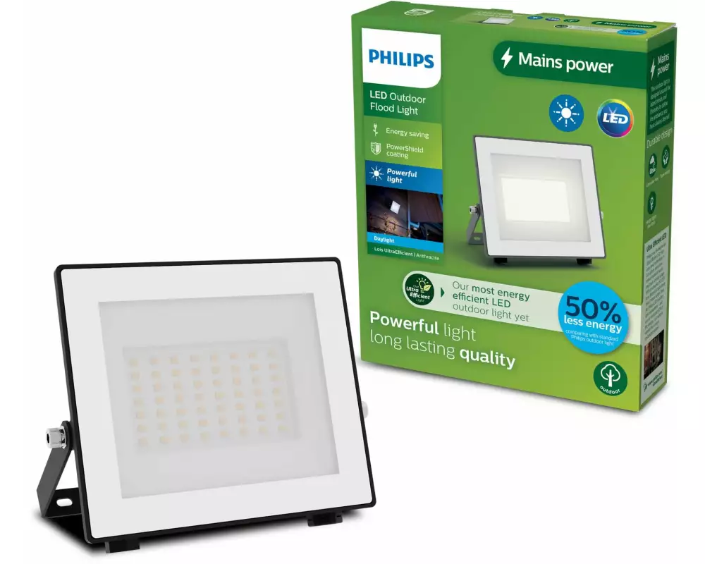 Philips Lois Flutlicht UE 14W 5000K IP65 anthrazit 14 W