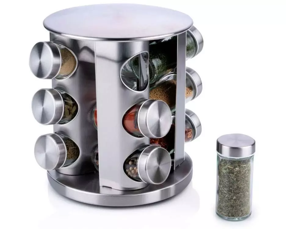alpina Drehbares Gewürzregal 12-teilig, Silber