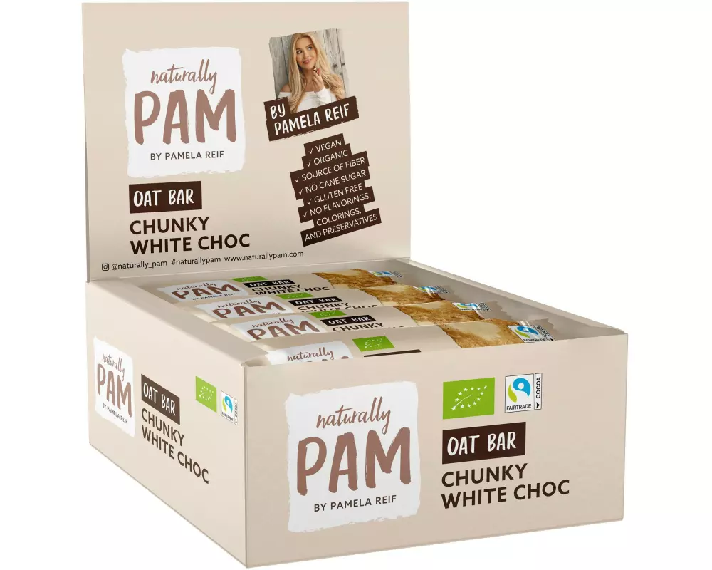 Naturally Pam Riegel Bio Oat Bar – Chunky White Choc 12 x 40 g
