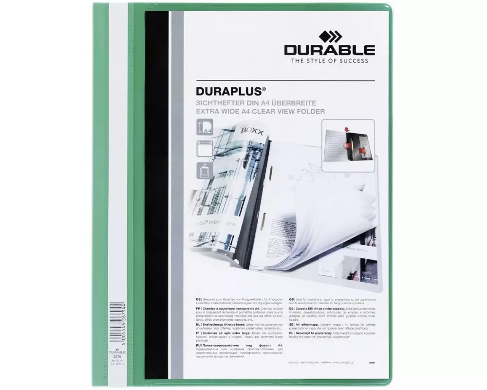 DURABLE Schnellhefter Duraplus A4+, Grün