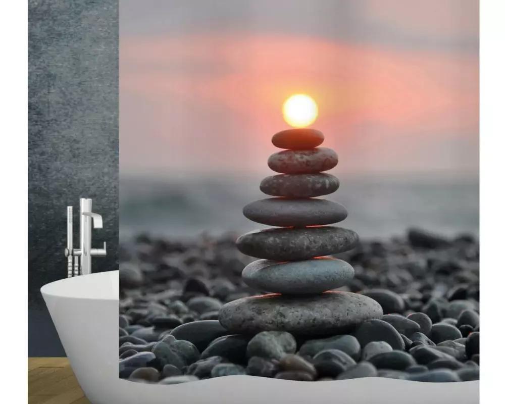 diaqua Duschvorhang Zen 240 x 180 cm/240 cm, Silber/Mehrfarbig