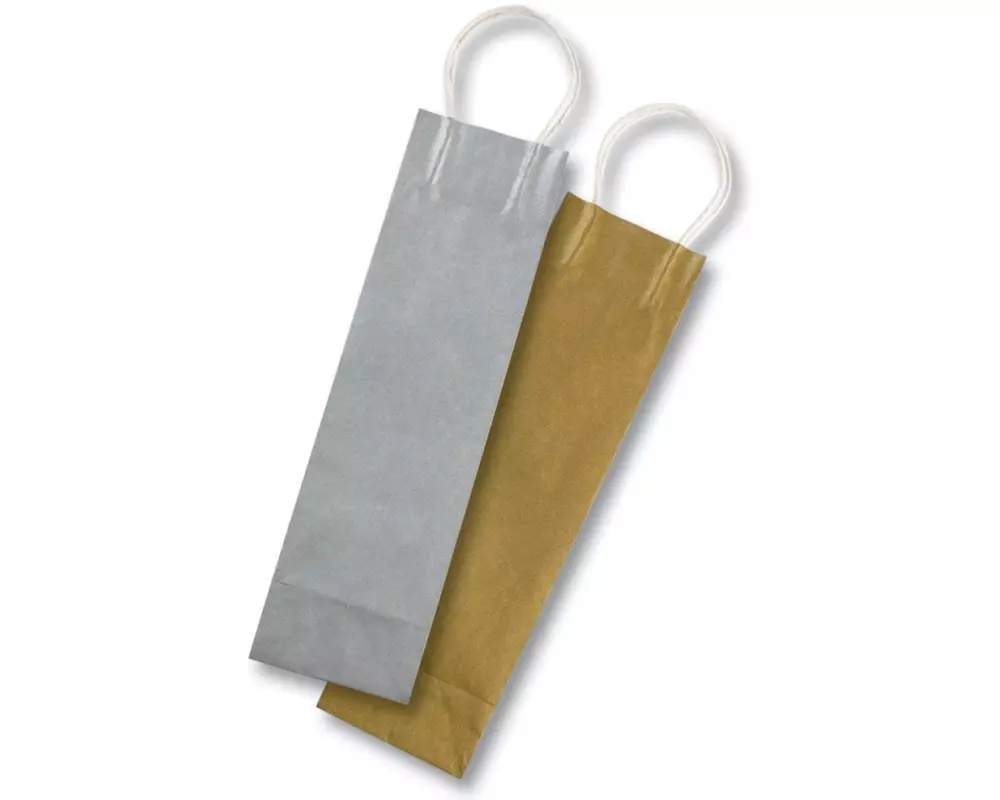 Folia Flaschentasche Gold/Silber Gold/Silber, 12 x 10 x 36 cm