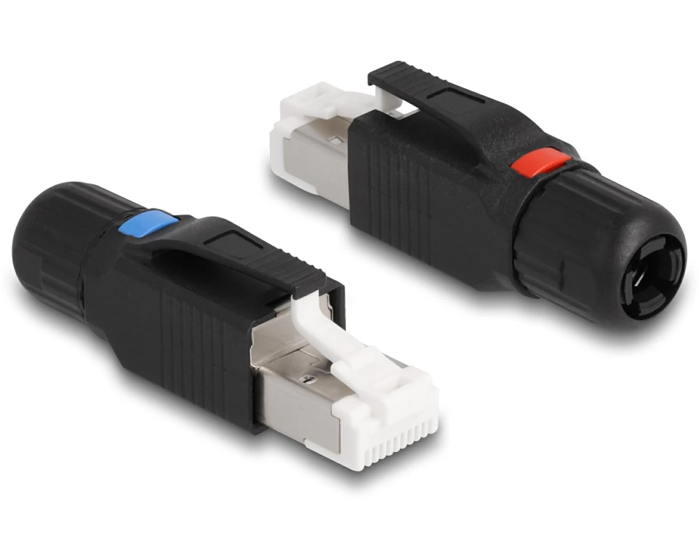 Delock Stecker RJ45 Cat.6A 1 Stück, Schwarz