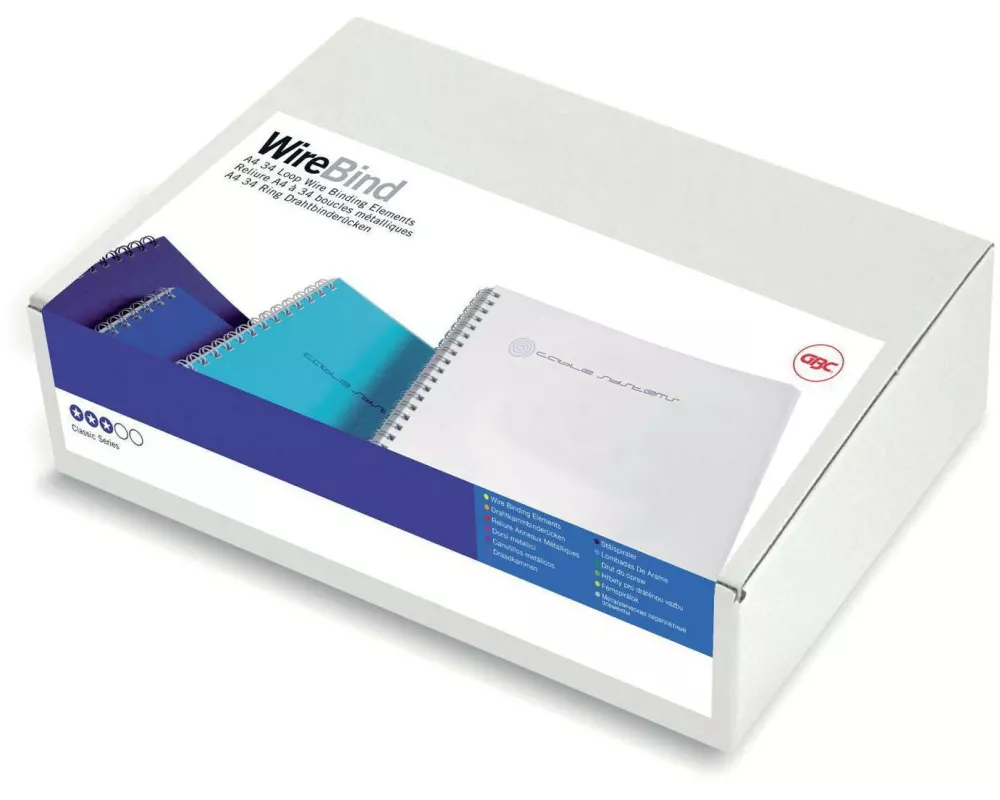 GBC Binderücken WireBind 9.5 mm Silber, 100 Stück